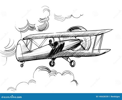 Retro Biplane Stock Illustration Illustration Of Aircraft 145628330
