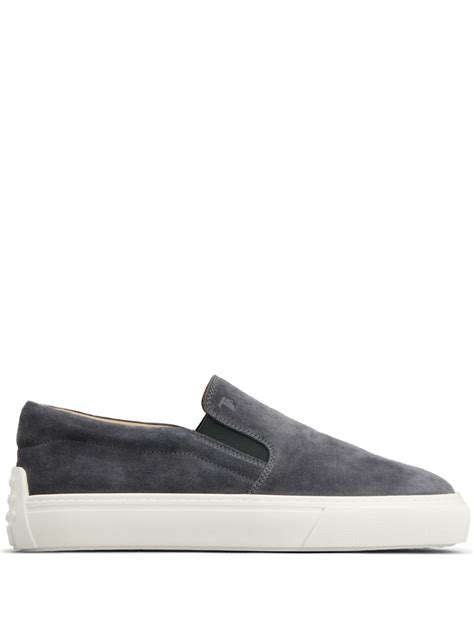 Tod S Slip On Suede Sneakers Grey Farfetch