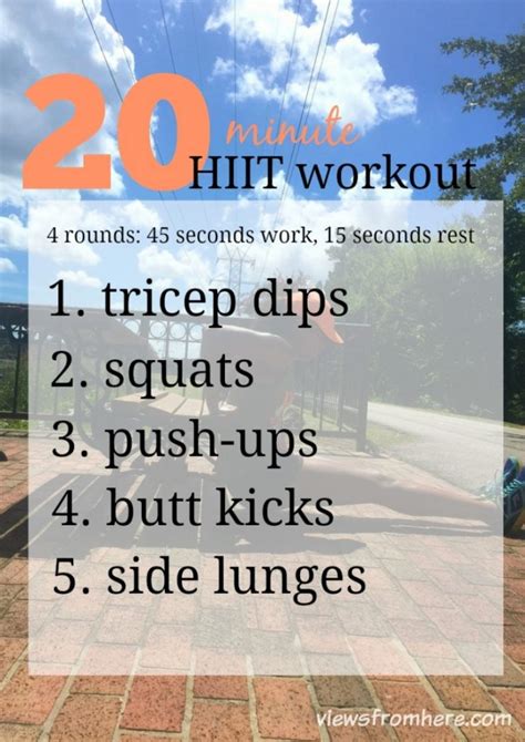 20 minute HIIT workout you can do indoors or out - Views From Here