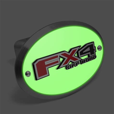 Ford F 150 Fx4 Off Road 3d Logo Night Glow Luminescent Oval Billet Aluminum 2 Inch Tow Hitch