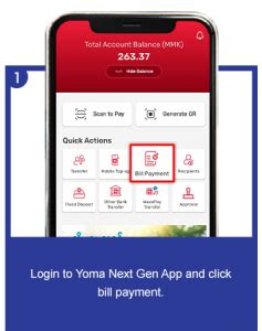 Bill Payment with YOMA Next Gen App Mobile Banking – Myanmar Net