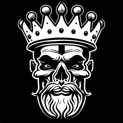 Premium Vector King Skull Vector Illustration Cartoon