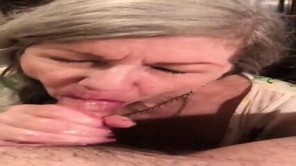 POV CUM Swallow At Granny BLOWJOB FINISH Cumshot Mature Home