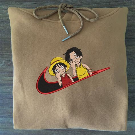 Luffy And Ace Embroidered Hoodie - Neko In The Box