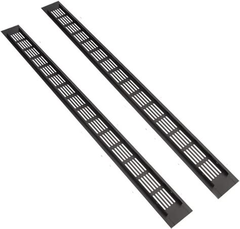 2 Pcs Black Air Vent Grille Cover 600mm X 50mm Aluminum Alloy Kitchen