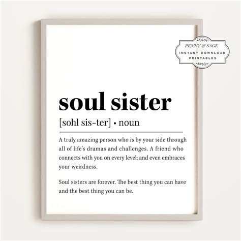 Soul Sister Definition Wall Art, Best Friends Quote Decor, PRINTABLE