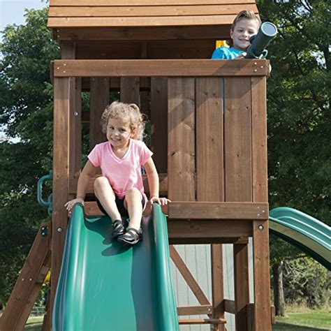 Swing N Slide Mont Eagle Play Set With Two Swings Two Slides Rock