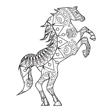 Coloriage Cheval Mandala 7063995 Art Vectoriel Chez Vecteezy