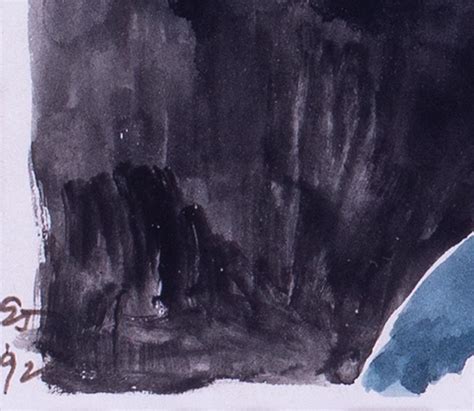 Ewart Johns Painted Nude In Blues And Whites By Modern British Artist Ewart Johns For Sale At