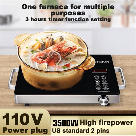 Wobythan Induction Cooktop Hot Plate Infrared Electric Stove Burner Ceramic Glass Cooktop W