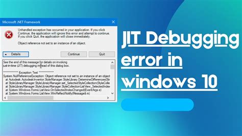 How To Fix Jit Debugging Error Windows 10 Mrlearning Way Youtube