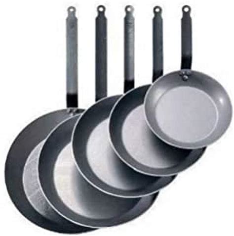 De Buyer Lyonnaise Frying Pan Made Of Solid Steel Steel Grey 26 Cm