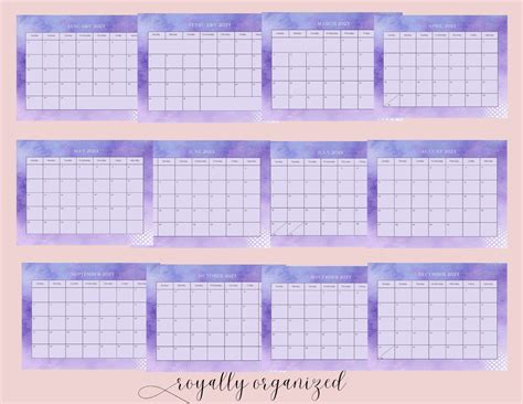 2023 Calendar I Purple Calendar I Minimalist Calendar I 2023 I Etsy