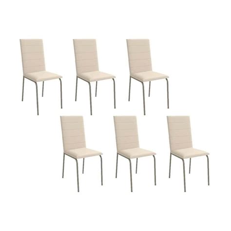 Kit 6 Cadeiras Sala Jantar Amsterdã C091 6 Un Niquel nude 16 Kappesberg MadeiraMadeira