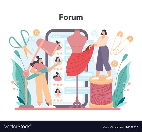 Tailor Online Service Or Platform Fashion Vector Image