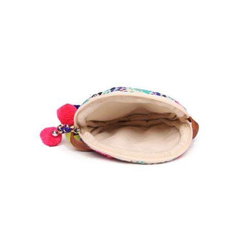 Buy Astrid Multicolor Jaquard Round Womens Sling Bag Medium Size Online