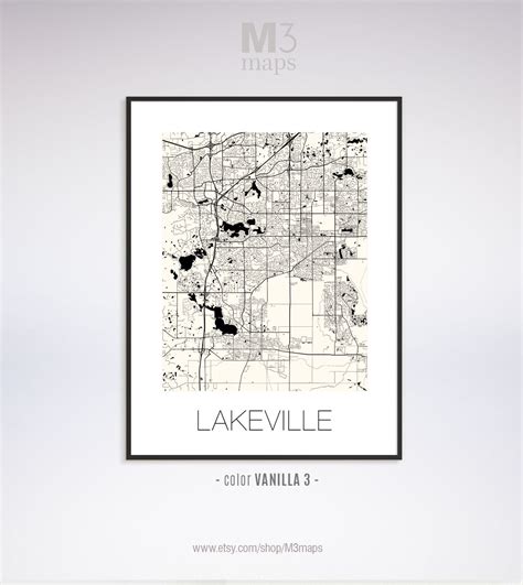 Lakeville Minnesota Lakeville Mn Map Lakeville Map Etsy