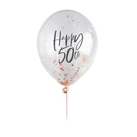 5 Rose Gold 50th Birthday Confetti Balloons 50th Birthday Etsy