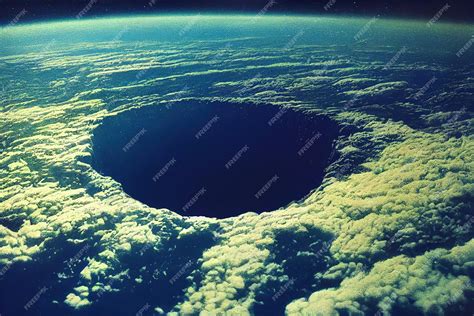 Premium AI Image | A blue hole is seen above the clouds.