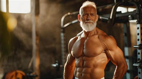 Premium Photo | Fit senior man showing his muscle in the gym senior