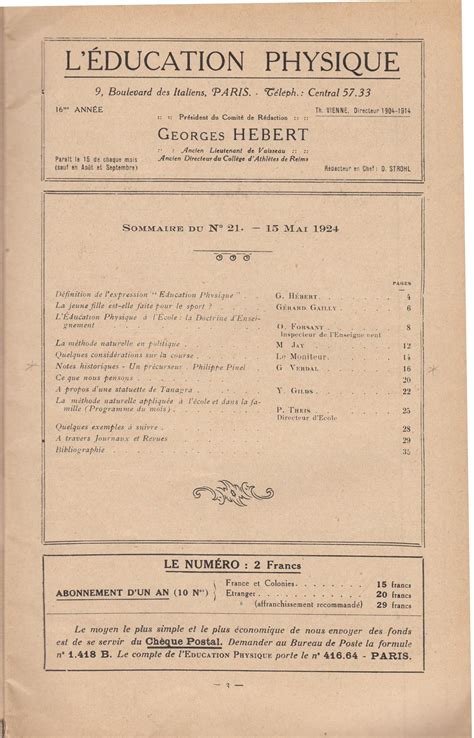 L Éducation Physique Revue scientifique et critique 15 mai 1924