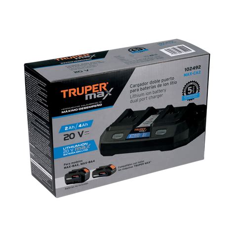 Cargador 20v Dual Truper Max Baterías Y Cargadores Para Máquinas