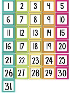 Two Rows Of Numbers With Different Colors