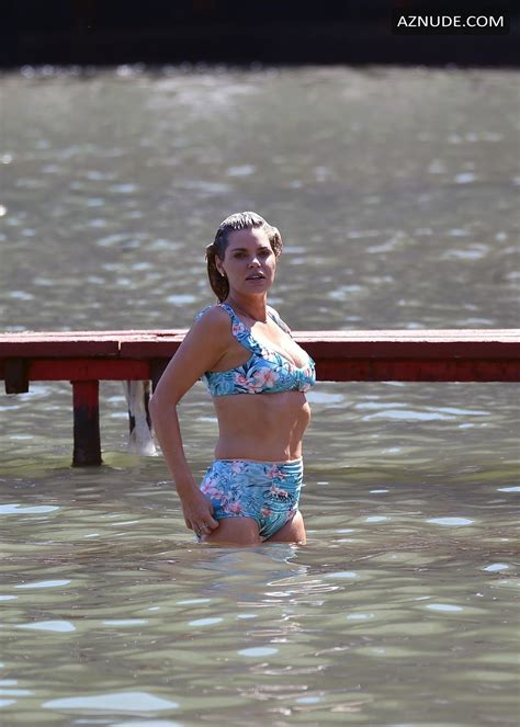 Sophie Monk Sexy In A Blue Bikini While Filming Tv Show With Oscar Gordon On The Beach In