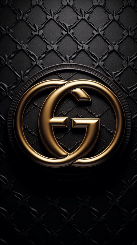 Gold Gucci Logo On Black Background - Aesthetic Wallpapers