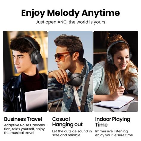 -UGREEN HiTune Max 3 Hybrid 35dB ANC Active Noise Cancelling Headphones ...