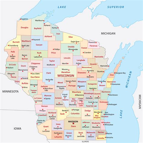 map of the counties in wisconsin 6