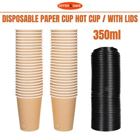 50pcs ONS 280ml 350ml 8oz 12oz Disposable Paper Cup Hot Cup With Lids Shopee Singapore