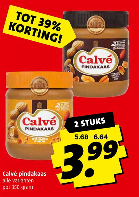 Calve Pindakaas 350 Gram 2 Stuks Aanbieding Bij Boni