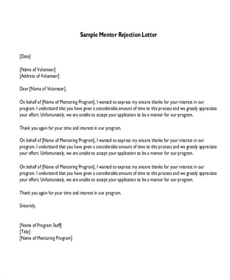 Free Sample Rejection Letter Templates In Pdf Ms Word Pages