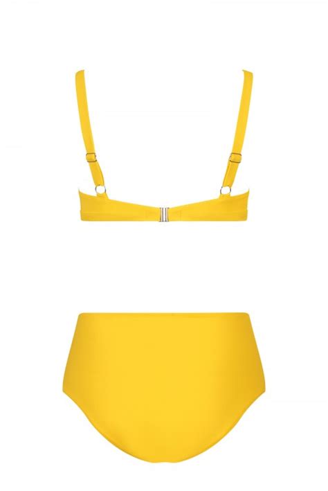 Designer Swimwear Bow Style Shoulder Strap Bikini Yellow