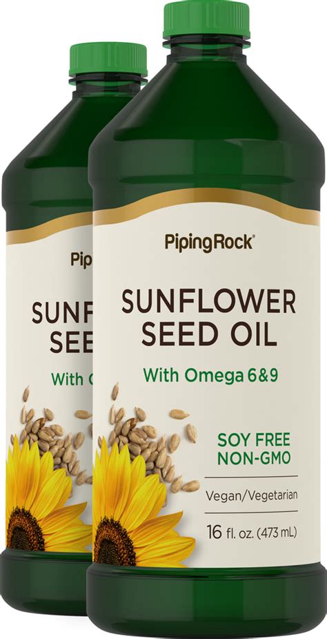 Sunflower Seed Oil 2 X 16 Fl Oz 473 Ml Sunflower Oil For Skin Pipingrock Health Products