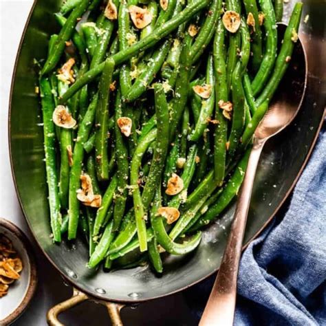 garlic butter green beans  minute  ingredient side dish recipe