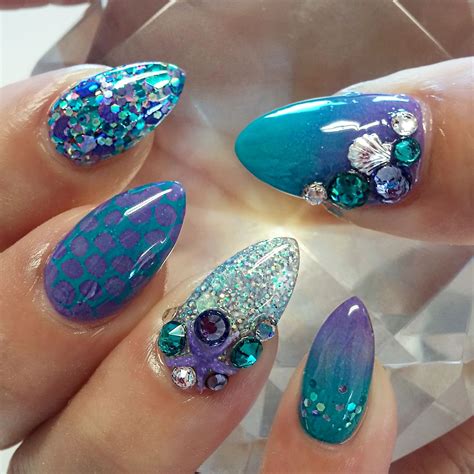 Ocean Nailpro Blue Nails Beach Nails Mermaid Nails