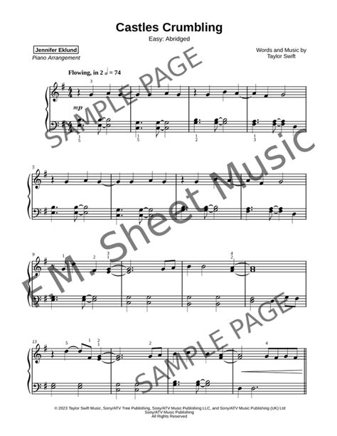 Taylor Swift's Speak Now: Songs from the Vault (Easy Piano) By Taylor Swift - F.M. Sheet Music ...