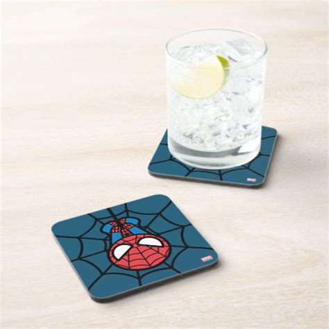 Kawaii Spider Man Hanging Upside Down Coaster Zazzle