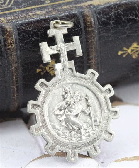 Rare Dizainier Saint Christophe Et Notre Dame De France Antique Religieux