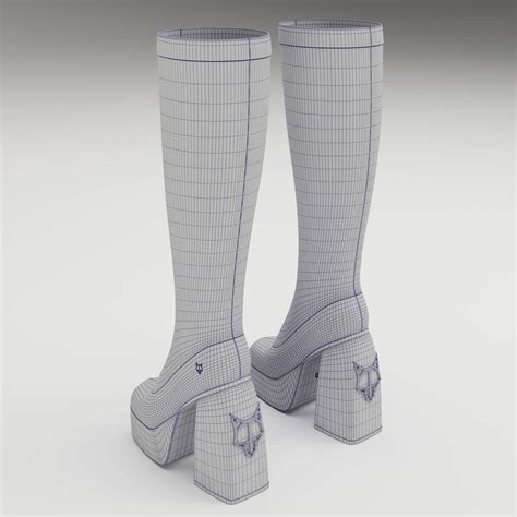 Naked Wolfe Patent Boots Red 3D Model By YanaDesVal