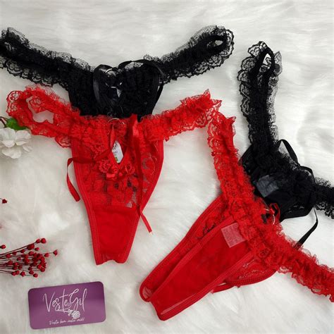 Tanga Sensual Fio Dental Calcinha Sexy Lingerie Abertura Na Frente Shopee Brasil