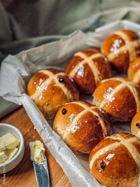 Homemade Hot Cross Buns A Spiced Sweet Bun Made With Fruit Marked