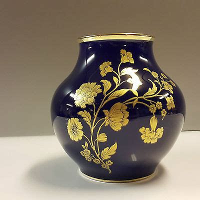 Vase Blumenvase Royal Porzellan KPM Echt Cobalt Kobaltblau Gold Dekor