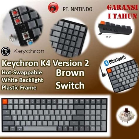 Jual Special Keychron K Hot Swappable Brown Switch White Backlight Plastic Frame Di Seller