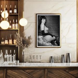 Sexy Vintage Nude In Pearls Fishnets And Gloves C 1950 S Black White Multiple Sizes