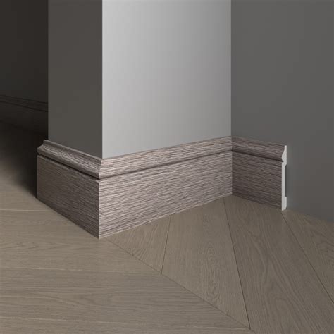005-80SH Decor Dizayn плинтус из дюрополимера текстура дерева серый ...