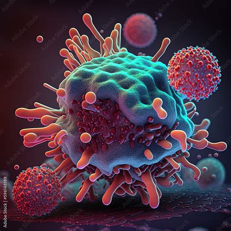 3d Rendered Illustration Of A Macrophage Cell Attacking Bacteria 3d