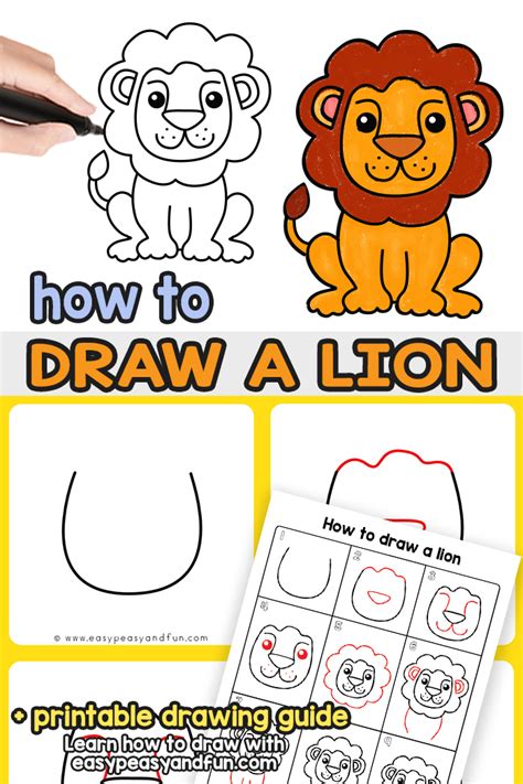 How To Draw A Lion Step By Step Drawing Guide Easy Peasy And Fun